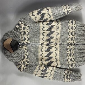 Vintage Cowichan Sweater childrens handmade Waves theme